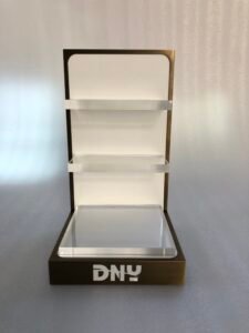 Custom LED Lighted Acrylic Eyewear Display Stand with Metal Frame