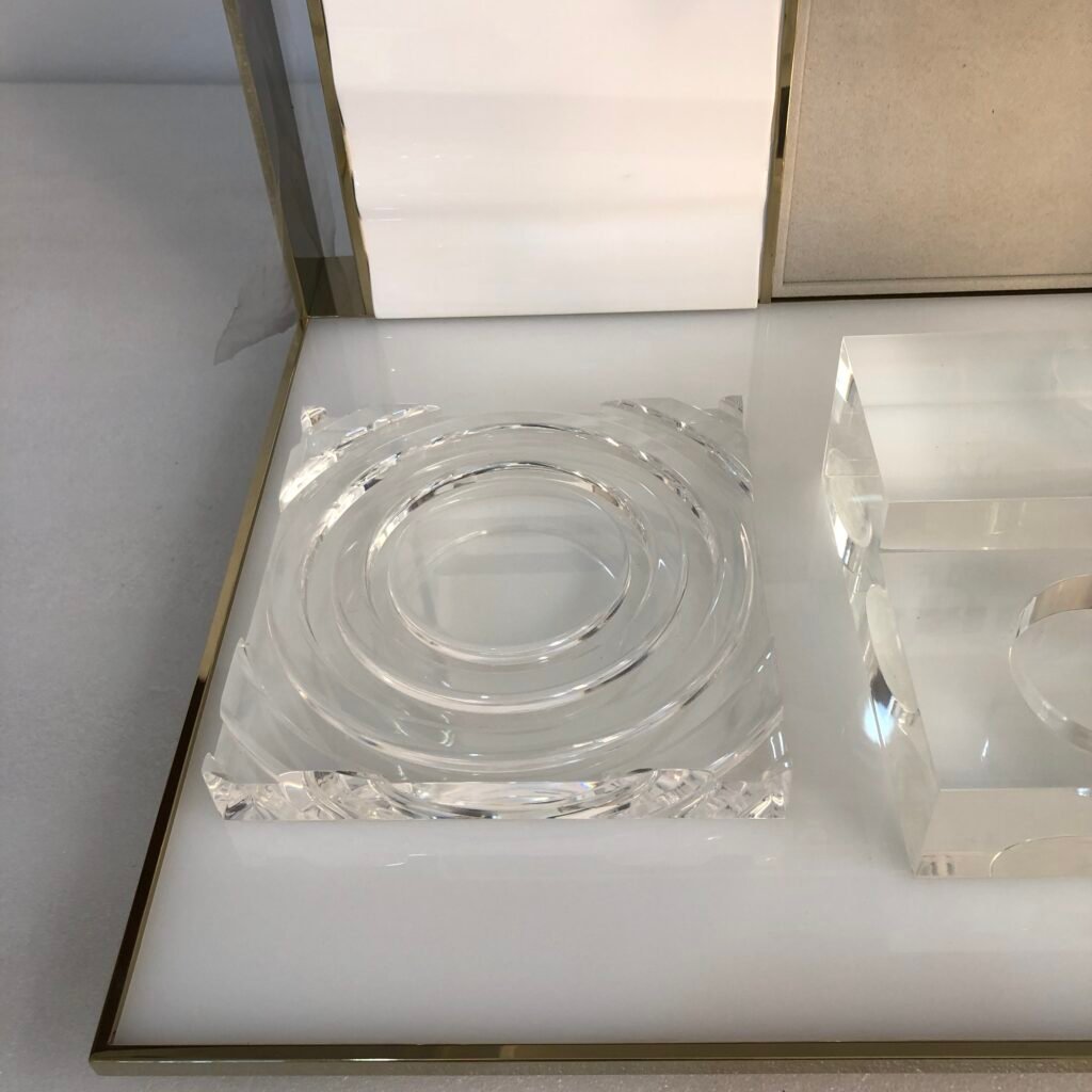 Custom LED Backlit Cosmetic Stand with Metal Frame & Cutout Logo