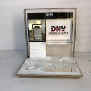 Custom LED Backlit Cosmetic Stand with Metal Frame & Cutout Logo