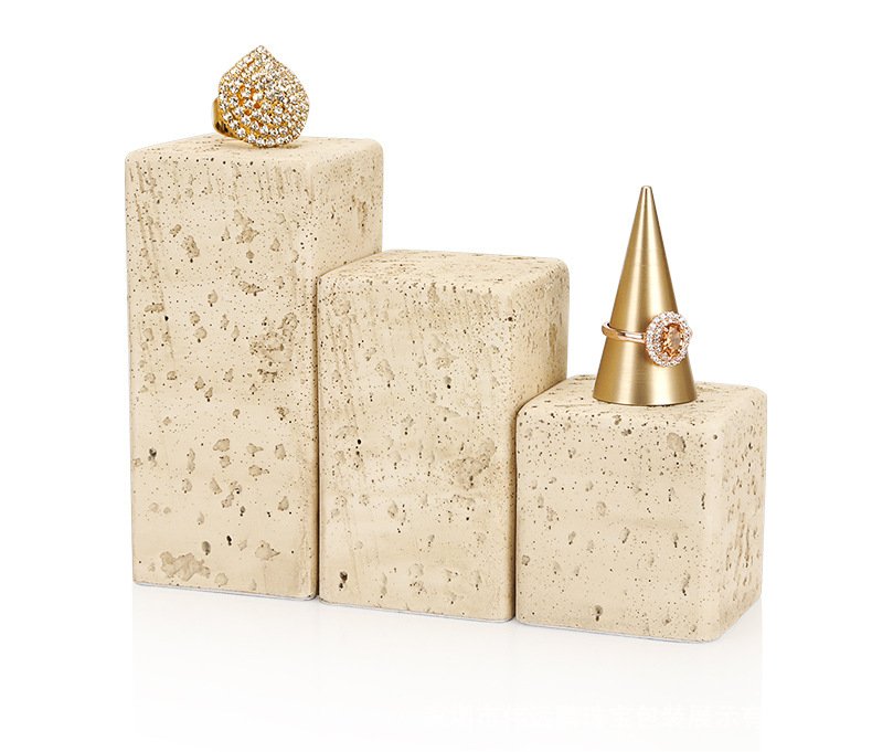 Custom Natural Stone & Travertine Jewelry Display Stand