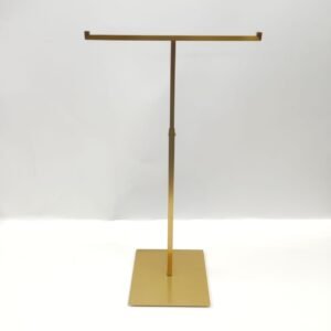 Adjustable Brushed Champagne Gold Stainless Steel Bag Display Stand