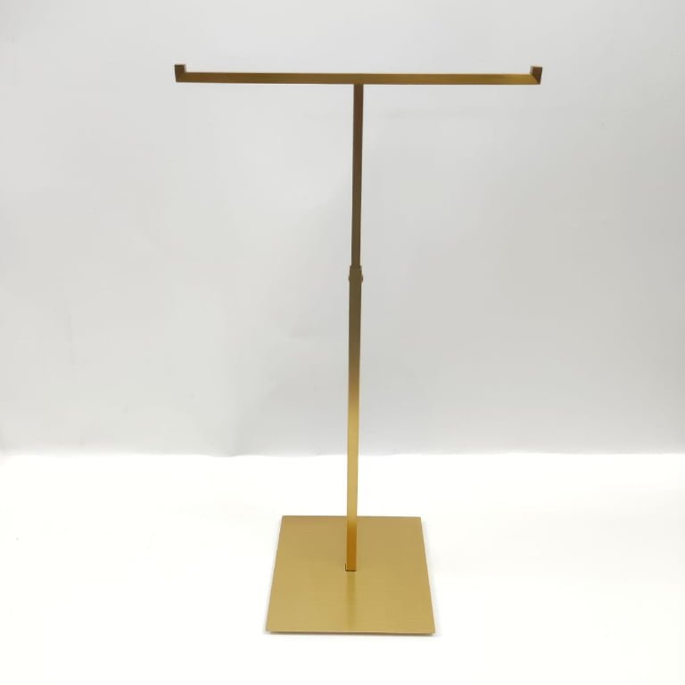 Adjustable Brushed Champagne Gold Stainless Steel Bag Display Stand
