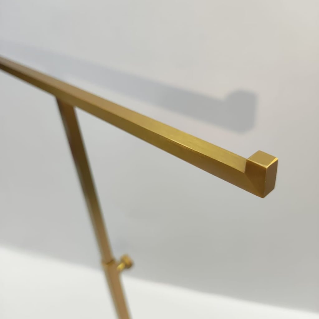 Adjustable Brushed Champagne Gold Stainless Steel Bag Display Stand