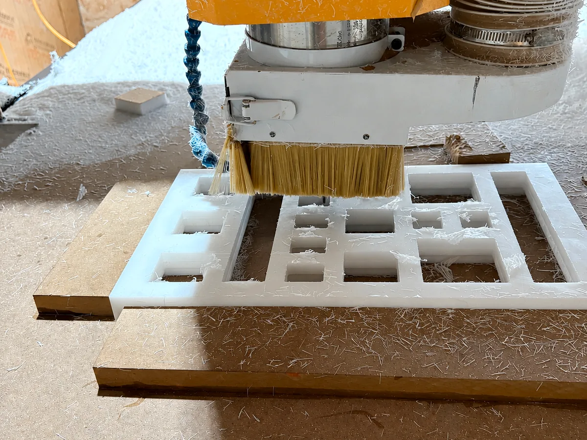 DNY CNC acrylic cutting process for precision custom display components
