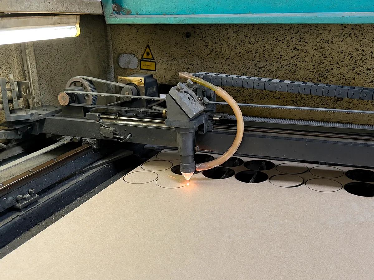 DNY laser cutting process for custom display parts
