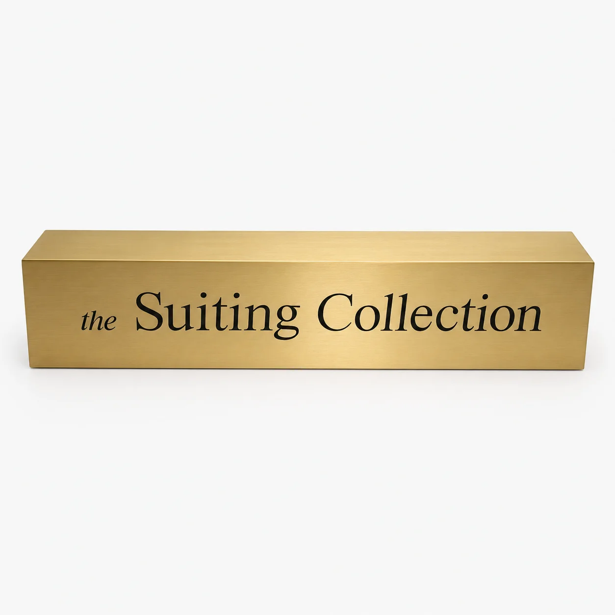 Custom metal logo block for premium retail displays