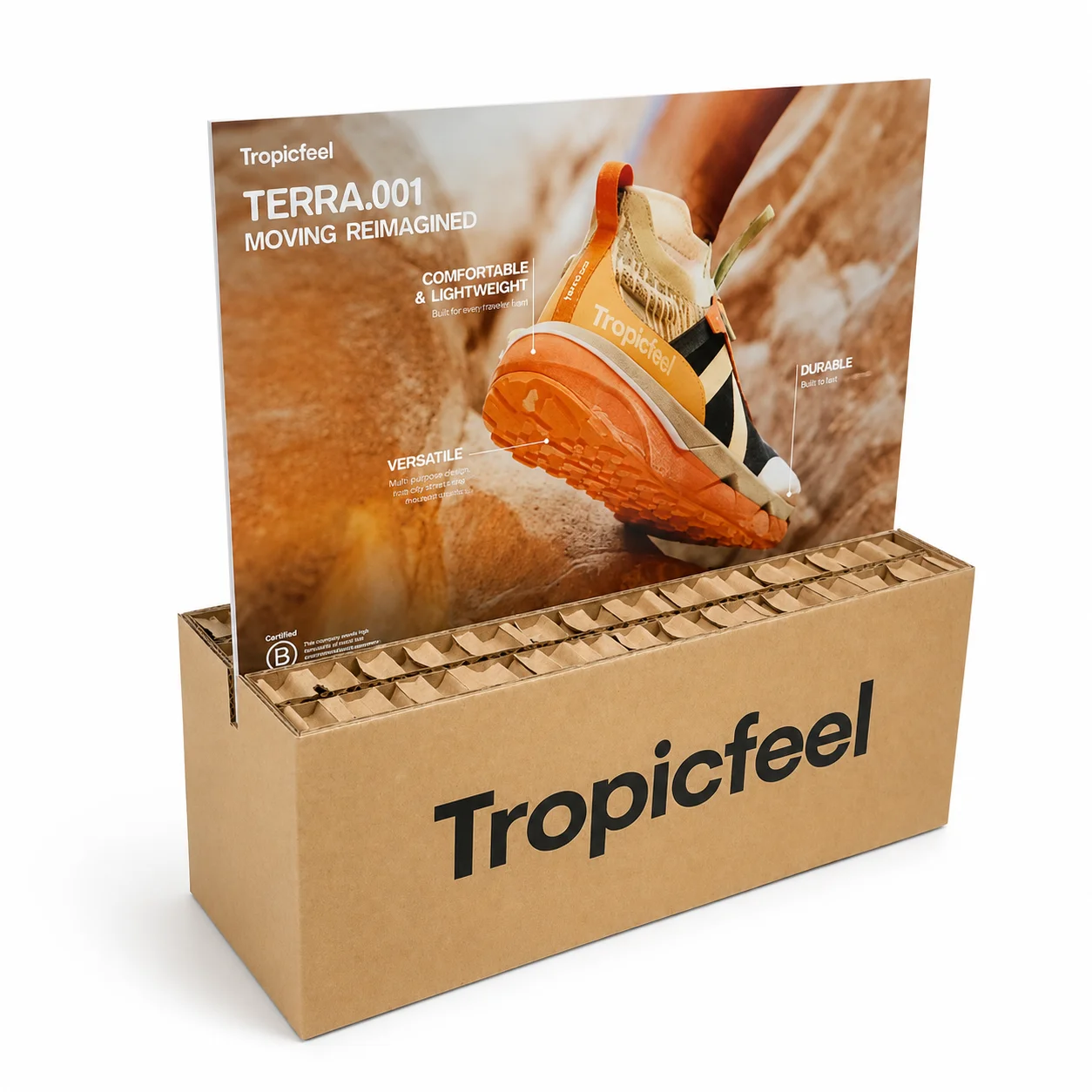 Custom paper logo block for temporary retail promotions
