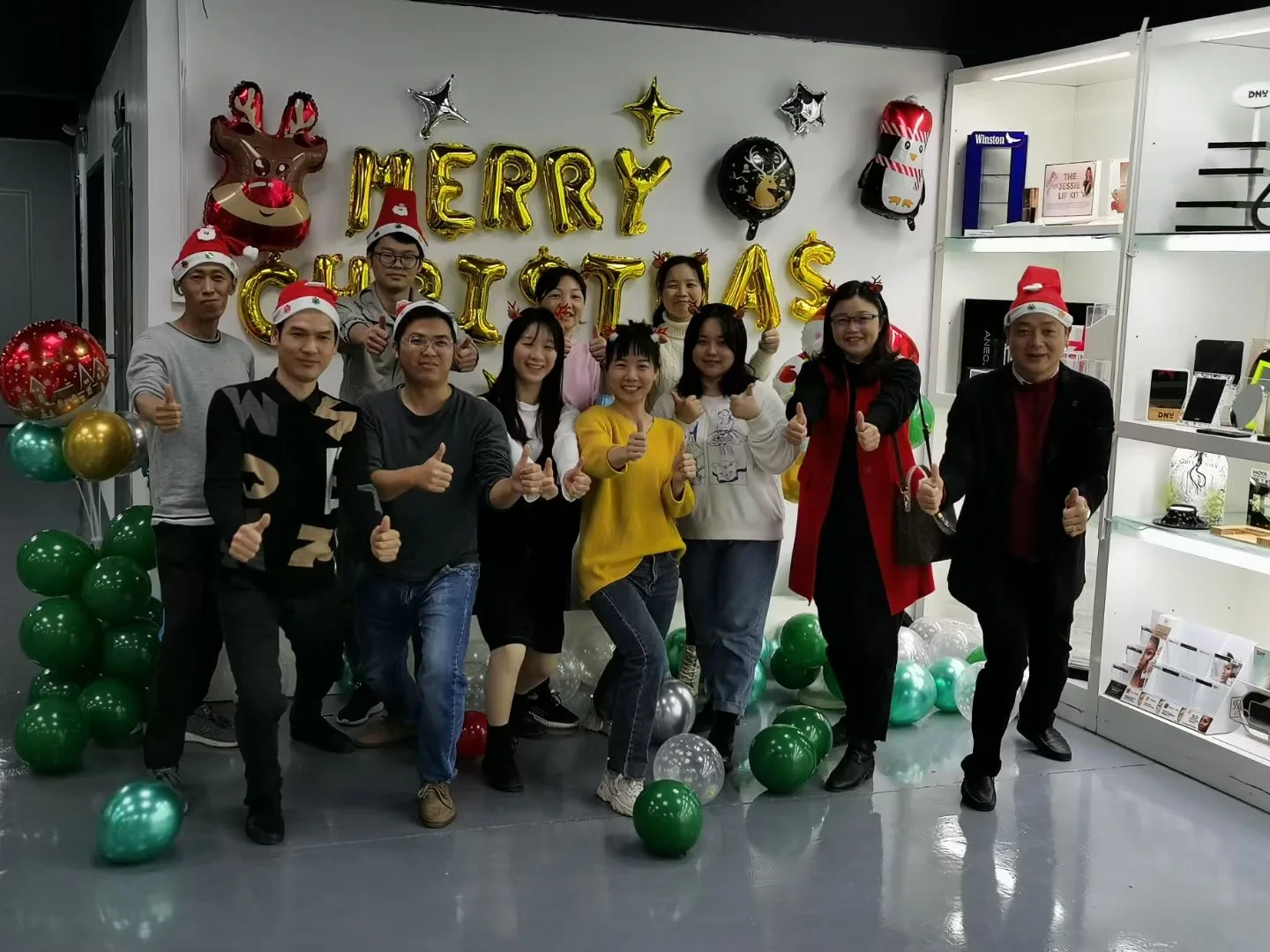 DNY team Christmas activity in showroom