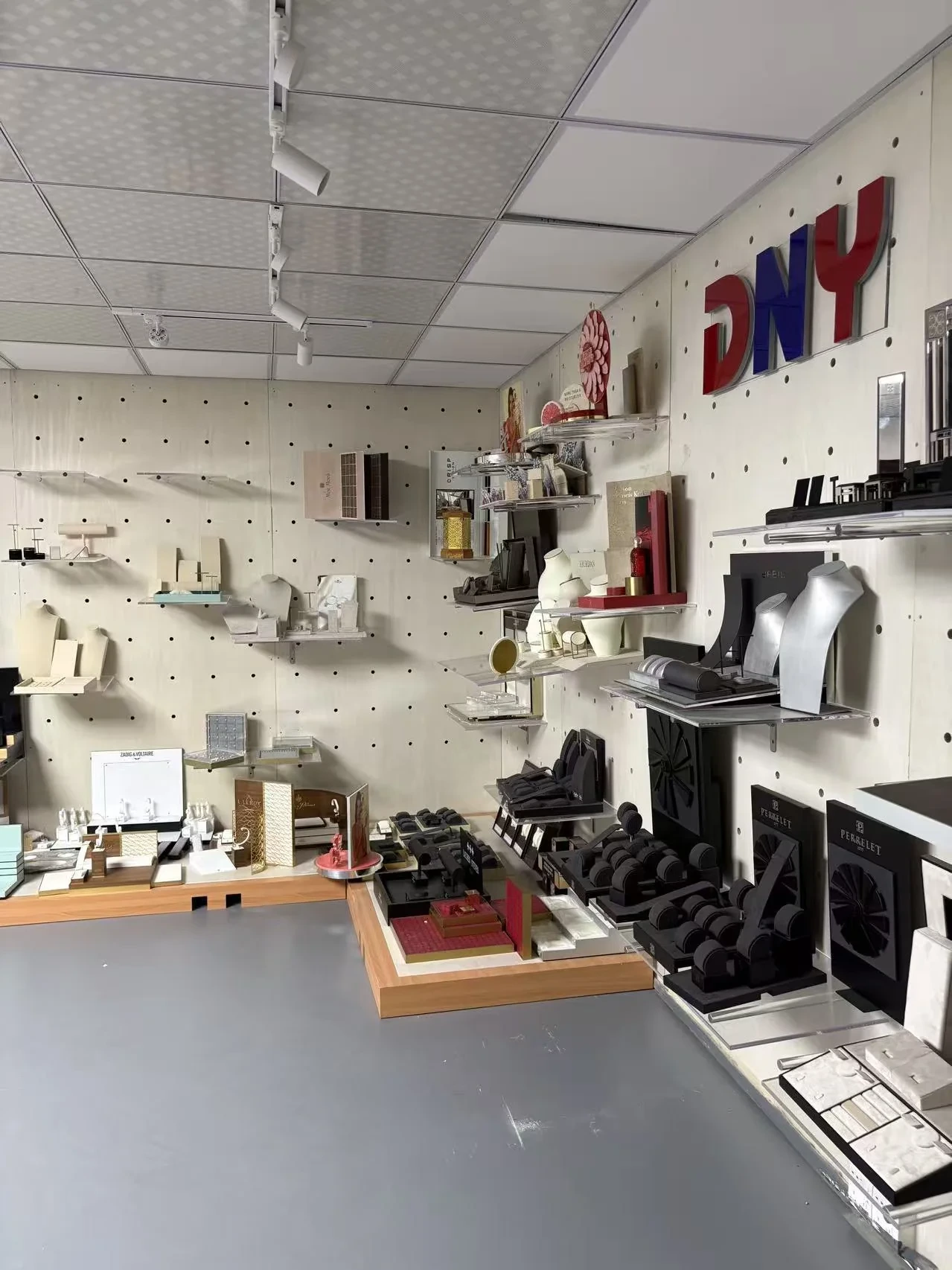 DNY sample room with custom display samples