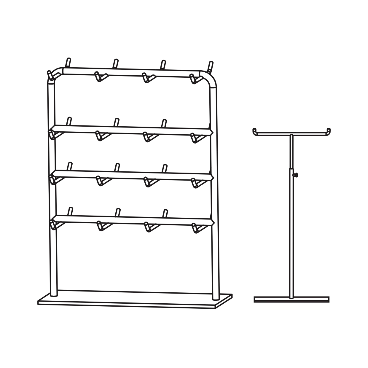 Metal display design concept developed for a custom brand display project