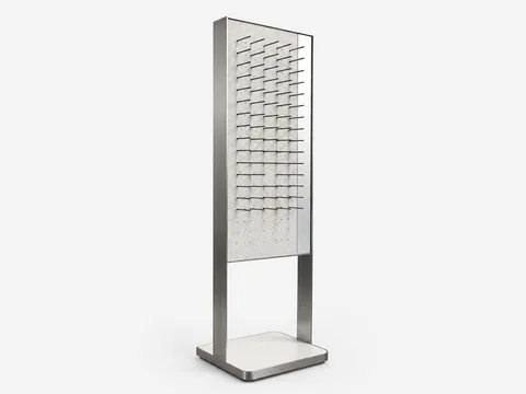 Custom freestanding metal retail display fixture manufactured by DNY