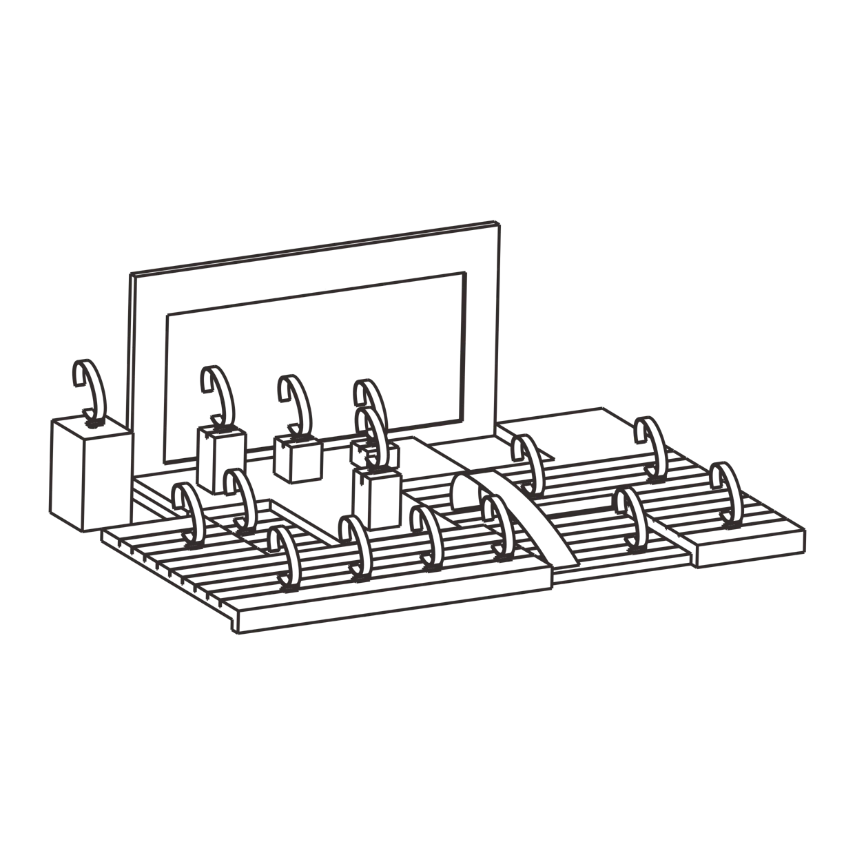 Watch display design concept developed for a custom brand display project