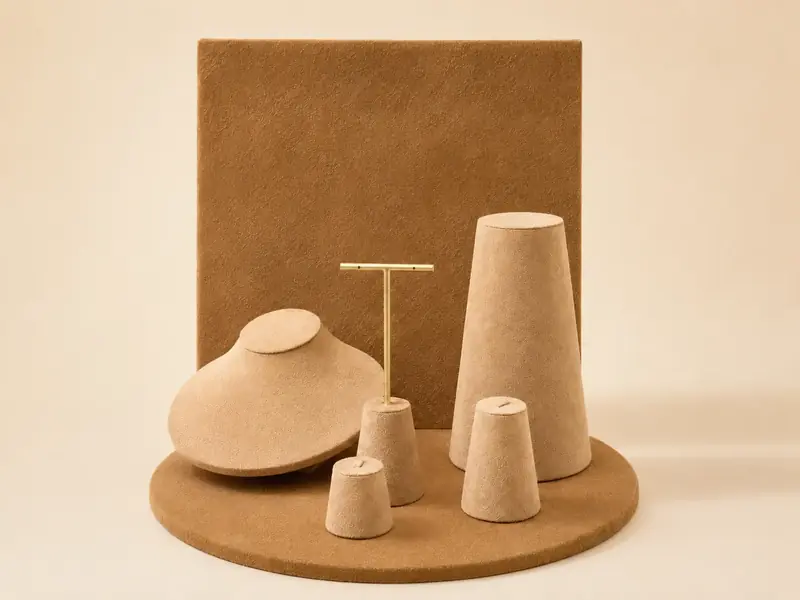 Complete warm suede custom jewelry display set