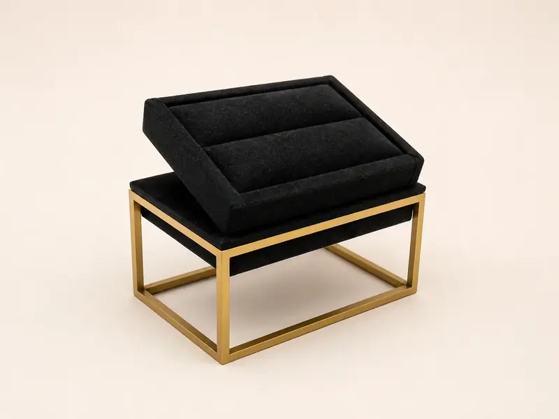 Custom jewelry display risers and blocks for layered retail counter and boutique jewelry presentation