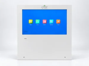 Front view of the detachable 15.6-inch Full HD LCD panel with screw fixing points