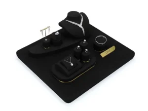 Custom Black Microfiber Modular Jewelry Display Set