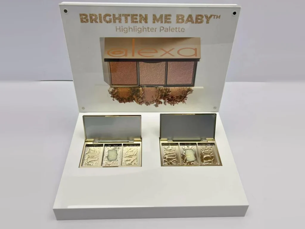 Custom Acrylic Cosmetic Display Stand with Magnetic Graphic Panel – custom retail display product by DNY DISPLAY