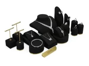 Custom Black Microfiber Modular Jewelry Display Set