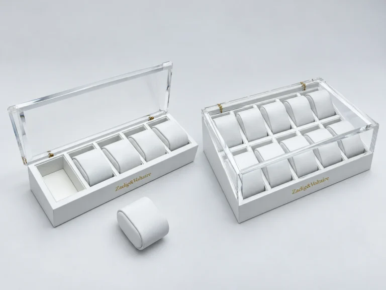Custom Multi Watch Display Box with Clear Acrylic Lid
