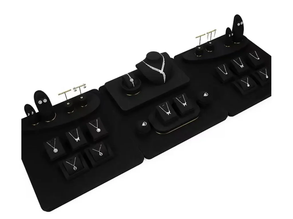 Custom Black Microfiber Modular Jewelry Display Set – DNY DISPLAY custom retail display project