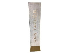 Custom Freestanding Logo Sign with Brushed Champagne Gold Finish