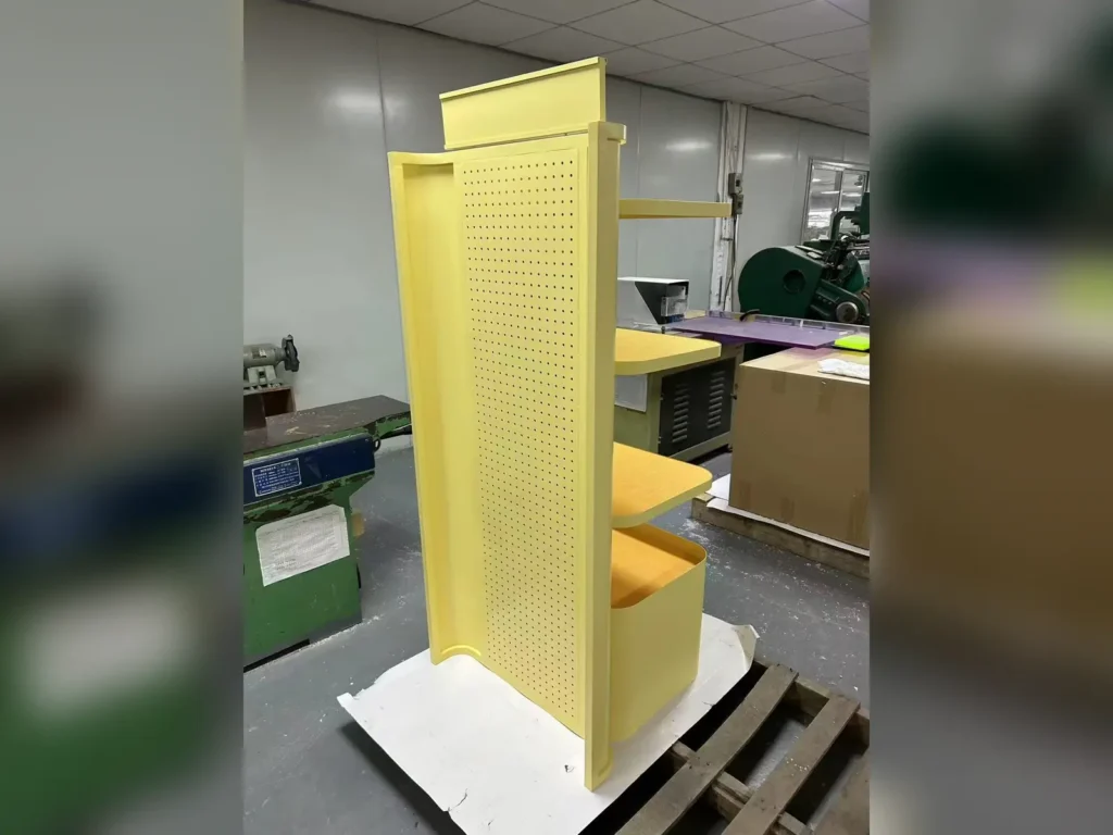 Custom Metal Retail Display Stand with Adjustable Shelves – DNY DISPLAY custom project
