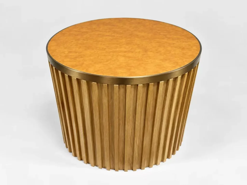 Custom Round Wood Retail Display Pedestal for Boutique – custom retail display product by DNY DISPLAY